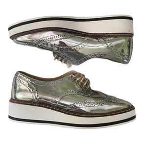 Zara chrome platform oxfords